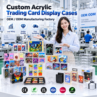 Boîte de rangement pour cartes en acrylique avec protection UV à 99 % et compartiments personnalisés pour cartes de collection