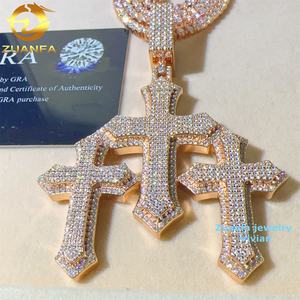 Liontin perak murni 925 Moissanite pria lulus tes berlian Hip Hop mode Iced Out liontin Moissanite - Product Image 4