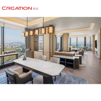 Ensemble de mobilier hôtelier sur mesure pour suite présidentielle avec salle à manger et salon