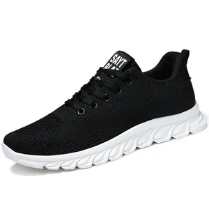 B-YS01 Walking Style Shoes For Men Fashion Casual Running Sport Shoes Breathable Knitting Upper Sport Shoes PVC Mesh Round Toe