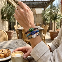 Bracelet tressé artisanal ajustable SongYi avec pendentifs en pierres précieuses naturelles – Bijoux d'été pour stations balnéaires