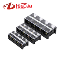 Bloc de bornes de barrière série TC 60A 100A 150A 600V avec couvercle anti-poussière, coque noire ignifuge, connecteur de câblage industriel fixe