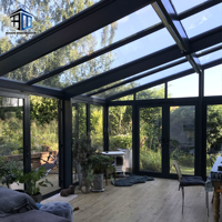 Serre de jardin en aluminium 6063-T6 sur mesure, toit arqué, style serre, pièce en verre pour villas de jardin, étanche, extension extérieure pour la maison