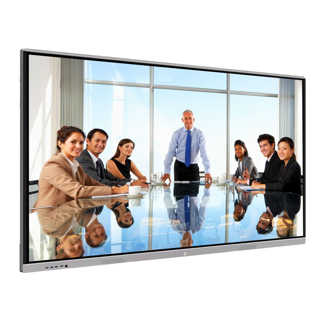 Dual System Smart Interactive Flat Panel for Education Conference with 4K Display with Mobile Stand and Wireless Screen Sharing