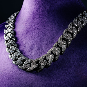 Collar Cubano con Incrustaciones de Moissanita CVD, Pasa Prueba de Diamantes, Estilo Hip Hop Personalizado, Cadena Cubana de Plata 925 con Moissanita, Joyería para Hombre - Product Image 1