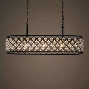 <b>Industrial</b> Pendant Lights Home Hotel Vintage Metal Led Crystal Mesh Black <b>Chandelier</b> Lighting - Product Image 1