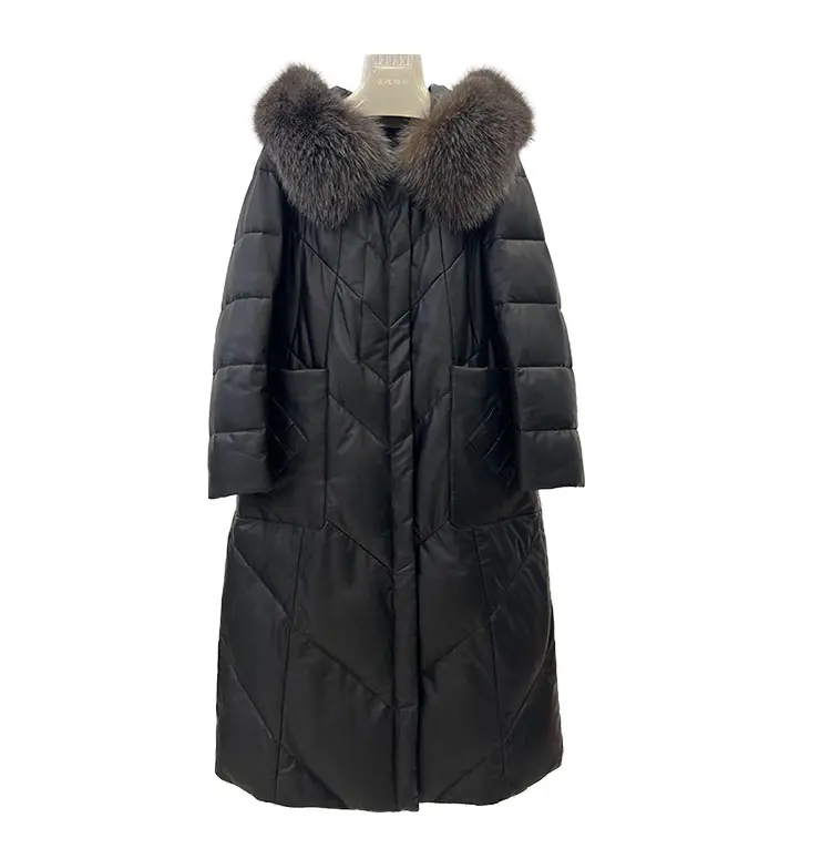 Cappotto invernale nuovo in vera pelle da donna piumino da medio a lungo versione coreana pelliccia di volpe capelli con cappuccio ispessita