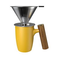 Ensemble de filtre à café en céramique portable DHPO de haute qualité avec isolation sous vide, cafetière à verser de qualité supérieure, gris mat