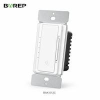 Interrupteur variateur 3 voies BAREP BAK-012C CETLus sans fil neutre 120V, compatible LED dimmable 300W et ampoules incandescentes 600W, homologué UL1472 pour la maison et le bureau
