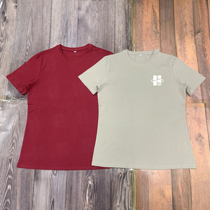 เสื้อยืดคอกลมทรงปกติผ้าฝ้าย 100% คุณภาพสูง พิมพ์ลายสกรีนตามสั่ง ขายส่งจากโรงงาน ประดับด้วยเพชรเทียม สำหรับผู้หญิง - Product Image 4