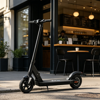 Elegante Scooter Eléctrico Urbano para Adultos, Plegable, Totalmente Negro, de Largo Alcance, 25 km/h, con Batería de Litio, Impermeable, de Dos Ruedas