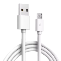 USB Micro-USB Schnellladekabel mit LED-Bildschirmanzeige Datenkabel 1m Weiß & Schwarz PVC Sync-Ladekabel für Mobiltelefone