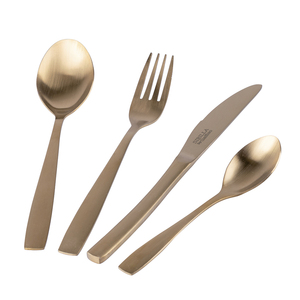 Set di posate MANHATTAN 4 pezzi in oro satinato - Product Image 3