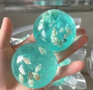 Nueva Pelota Antiestrés de Concha Marina Azul de 6cm Hecha a Mano, Juguete de Pelota Blanda TPR para Niños y Adultos, Regalo Creativo para Aliviar el Estrés y Momentos de Relajación - Product Image 1