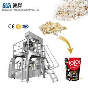 Automatische Roterende Voorgemaakte Zak Opstaande Rits Zak Verpakking Machine Snacks Popcorn Candy Doypack Verpakkingsmachine