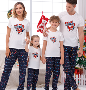 Pijama navideño de manga corta con cintura elástica térmica de verano, conjunto familiar, ropa de dormir a juego para mujeres y hombres - Product Image 5