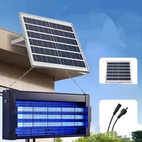 Lampe solaire LED 30W avec fonction anti-insectes et anti-moustiques, câble d'extension, énergie solaire et charge USB pour jardin et terres agricoles