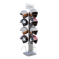 Multi faces logo design moto métal noir magnétique flottant casque de ski stand tenant présentoir