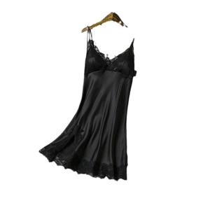 Vente en gros Robes de nuit sexy Ensemble <span class=keywords><strong>grande</strong></span> <span class=keywords><strong>taille</strong></span> Vêtements de nuit décontractés Filles Femmes Pyjamas mignons en <span class=keywords><strong>soie</strong></span> - Product Image 5