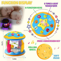 Projecteur musical éducatif pour bébé préscolaire jouets d'apprentissage pour bébé jouets tambour lumineux rotatif pour bébés cadeaux