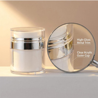 En stock, emballage cosmétique de haute qualité, pot à crème à pompe sans air en PP de 15 ml, 30 ml, 50 ml, 100 ml, récipient hermétique, pots en acrylique à pompe