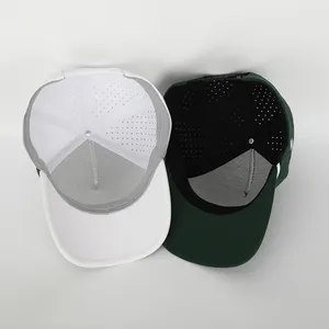 Gorro de Golf liso con Logo personalizado, gorra de poliéster de secado rápido con agujero de corte láser perforado, 5 paneles, Oem