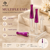 Tube à gloss vide personnalisé transparent en plastique avec bouchon à vis, emballage cosmétique pour rouge à lèvres et blush, vente en gros