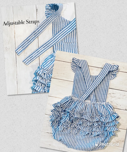 Tutina per Neonata con Ricamo 4 <span class=keywords><strong>Luglio</strong></span>, Completo Estivo in Seersucker, Set <span class=keywords><strong>di</strong></span> Abbigliamento per Bambina - Product Image 5