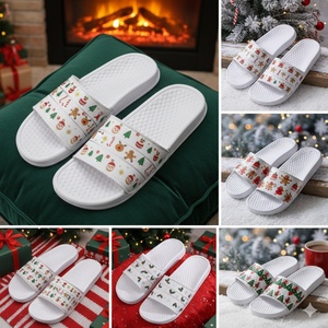 Sandalias de Playa Personalizadas con Estampado Festivo Navideño y Logotipo, Antideslizantes, Ligeras, de Diseño, para Mujer y Hombre - Product Image 2