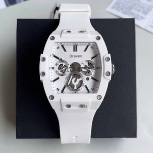 GUESSES Richard Futuristic <span class=keywords><strong>Reloj</strong></span> para <span class=keywords><strong>hombre</strong></span> Diseño <span class=keywords><strong>de</strong></span> esfera transparente Cronógrafo <span class=keywords><strong>de</strong></span> cuarzo blanco Correa <span class=keywords><strong>de</strong></span> silicona Moda urbana V1051M1 - Product Image 2