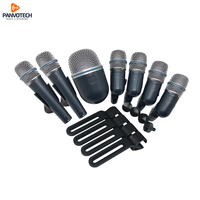 Kit de microphones de batterie dynamiques filaires cardioïdes professionnels PMK-7B 7 pièces en métal pour instruments de musique, studio et scène