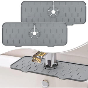 Tapis anti-éclaboussures en silicone pour <span class=keywords><strong>robinet</strong></span> de cuisine, auto-drainant, pliable et réglable, protection de comptoir d'évier, collecteur d'eau et tapis anti-goutte - Product Image 5