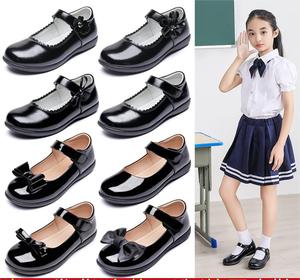 Scarpe Casual alla moda per bambina del Festival di primavera scarpe da ginnastica con suole morbide scarpe in pelle di colore nero - Product Image 2