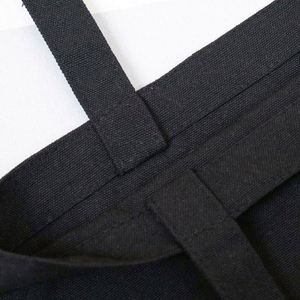 Sac fourre-tout en toile de coton noir personnalisé, pliable, réutilisable, vierge, avec logo, pour la vente en gros - Product Image 4