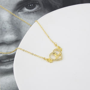 Collier pendentif cœur en acier inoxydable imperméable, chaîne romantique en cristal de zircon, chaîne de clavicule, bijoux de mariage pour femme - Product Image 2