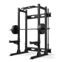 Rack de squat mural pliable avec rangement de barres intégré, machine Smith commerciale peu encombrante avec plaques de poids et machine Smith