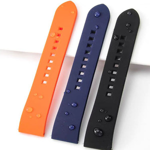 HUANLONG 19/21/22/24mm <b>Silicone</b> <b>Rubber</b> Watch Band, Curved End Breathable Comfortable Strap - Product Image 6