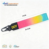 Fabricant de porte-clés durables avec sangle de poignet, logo en silicone imprimé par transfert thermique personnalisé, avec mousqueton