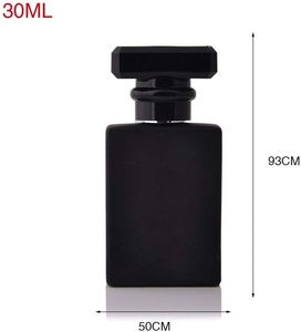 <b>30ml</b> Clear and Black Empty Flat Square <b>Perfume</b> <b>Bottle</b> - Product Image 2