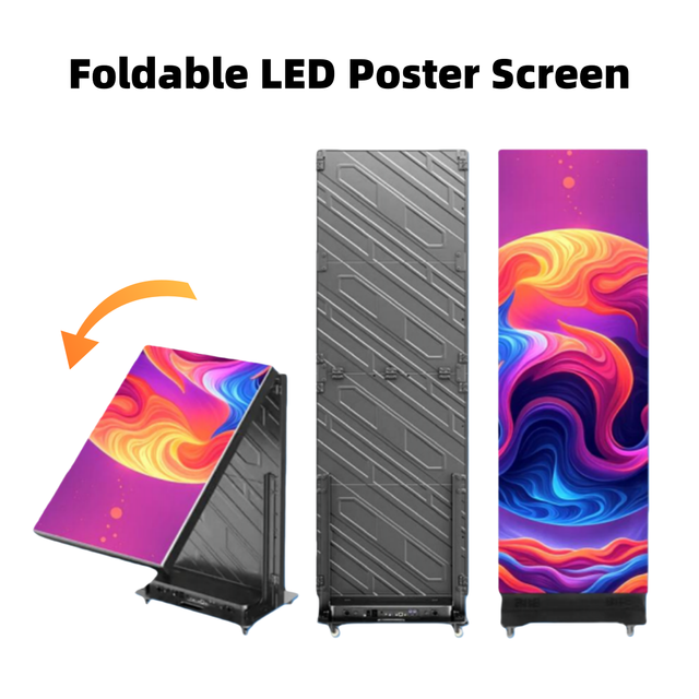 Foldable Aluminum Alloy Frame Portable LED Advertising Screen Indoor Outdoor Digital Poster Led Display P1.25 P1.5 P1.86 P2 P2.5