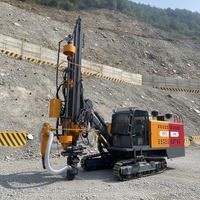 Foreuse mobile de fond de trou (DTH) sur chenilles, alimentée au diesel, avec dépoussiéreur pour le forage de pentes routières