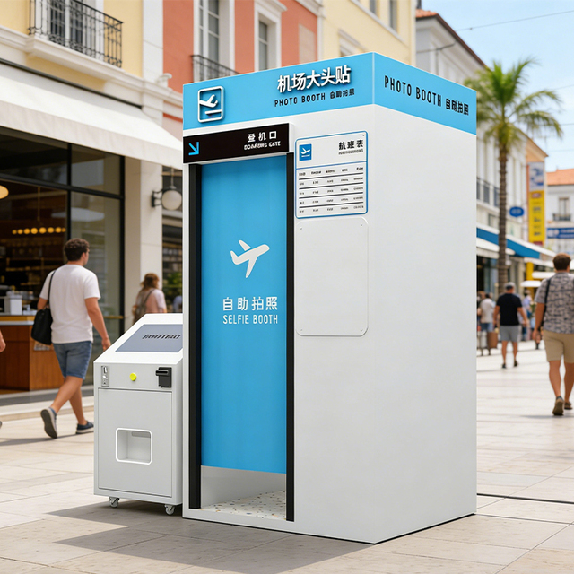 JIPAI High-Angle Overhead Aircraft Cabin Photo Booth Machine Fast Printing Compatible with Cameras and DSLR Devices
