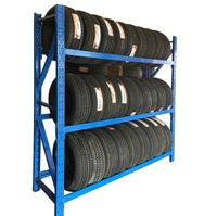 Étagère de présentation de pneus en acier à 4 niveaux avec connexion rapide pour pneus de voiture - Rangement d'accessoires automobiles 4S