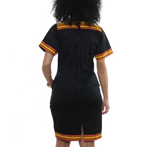 Vestido Dashiki corto con estampado africano <span class=keywords><strong>para</strong></span> <span class=keywords><strong>mujer</strong></span>, traje bohemio de estilo Tribal de Manipur, falda por debajo de la rodilla - Product Image 3