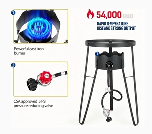 Fornello a gas portatile da 54.000 BTU in <span class=keywords><strong>ghisa</strong></span> per wok, fornello a gas ad alta pressione per barbecue, feste all'aperto e banchetti all'aperto - Product Image 5