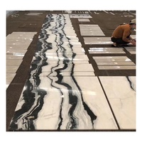 Marches d'escalier en marbre blanc Panda, pierre d'intérieur et d'extérieur avec des veines noires pour la cuisine, la salle à manger, l'atelier, les applications d'atelier