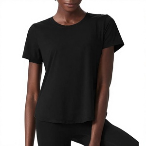 Women's Loose Fit Crew Neck Solid Color Short Sleeve Cotton T-Shirt Breathable Casual Comfortable Outdoor <b>Top</b> For Women's - Product Image 3
