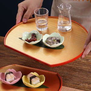 Japanese Style Semi Circular Serving <b>Tray</b> Plastic Hotel Tableware Storage Plate Creative Dessert <b>Tea</b> <b>Tray</b> Multiple Patterns - Product Image 2