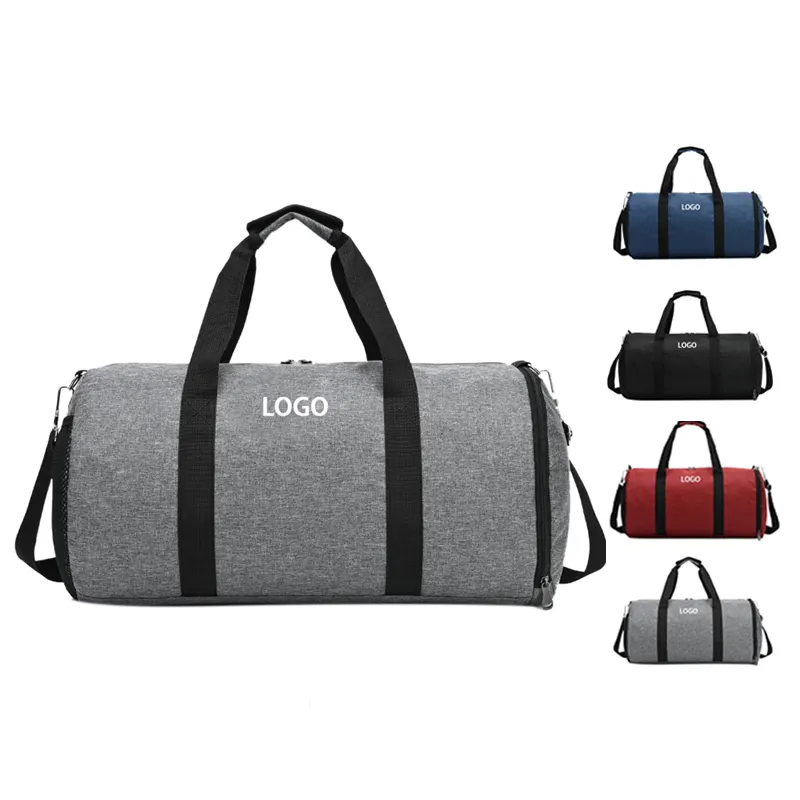 Custom Logo High Capacity Tote Carry Bag Water Proof Luggage Overnight Weekender Bag Round Duffel Bags For Travel Sport