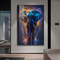 Fabrik-Großhandel Elefanten-Kunstposter HD-Gedruckte Wandkunst Schwebender Rahmen Kristallporzellan-Gemälde für Inneneinrichtung